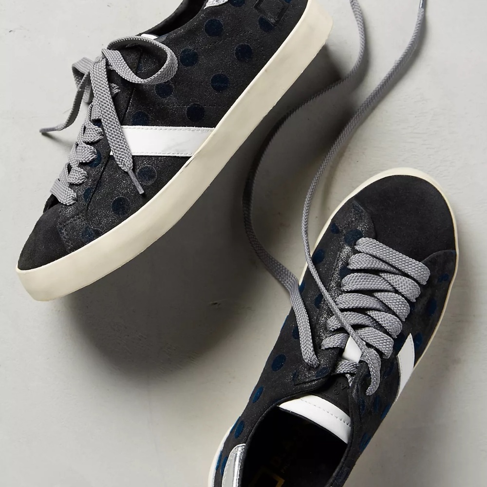 ANTHROPOLOGIE D.A.T.E. PREMIUM FLOCK SNEAKERS 38 BLACK